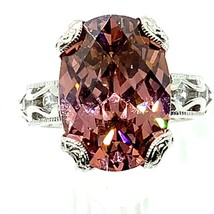 Estate Sterling Silver Signed Tacori IV Cushion Pink and Clear CZ Ring sz 4 1/4 - £48.86 GBP