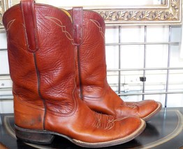 Anderson Bean Whiskey Roper Toe Leather Sole Cowboy Boots 8 B Ladies 9-9.5 - $155.00