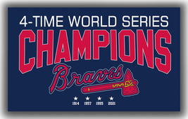 Atlanta Braves Baseball 4-Time World Champions Flag 90x150cm 3x5ft Best Banner - $14.95