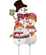 Adorable Mr and Mrs Snowman Family Christmas Yard Stake Holiday Outdoor ... - £26.63 GBP