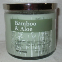 Kirkland&#39;s 14.5 oz Large 3-Wick Candle Natural Wax Blend BAMBOO &amp; ALOE - $27.08