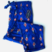 Varsity  Pants Mens Large Football Beer Can Cap Flannel Blue All Over Pr... - $18.00