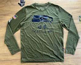 Nike Dri-Fit Tee Shirt Women&#39;s Seattle Seahawks Salute to Service Military LARGE - £22.15 GBP