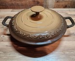 Technique Brown Enamel Cast Iron Casserole Dutch Oven Pot 10×4 2 Quart W... - $36.79