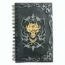 Resin Skull Design Front Spiral Notebook by Marka Gallery Halloween New - $39.95