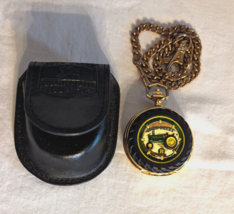 Franklin Mint John Deere Model B Tractor Pocket Watch with Case and Chai... - $38.69