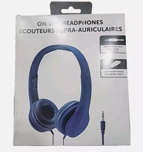 On-Ear Headphones 3.5mm Cord Blue – Premium Sound &amp; Comfort for All Devices - $6.07