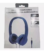 On-Ear Headphones 3.5mm Cord Blue – Premium Sound &amp; Comfort for All Devices - $8.32 CAD