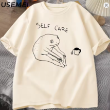 Funny Frog Self Care T-Shirt Retro Cottagecore Frog Printed Tshirt Unise... - $554.45 MXN
