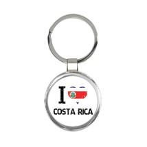 I Love Costa Rica : Gift Keychain Heart Flag Country Crest Costa Rican Expat - £6.28 GBP