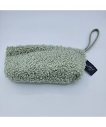 Seafoam Pouch Clutch Universal Thread Green Boucle Wristlet Fuzzy Bag Zi... - $11.88