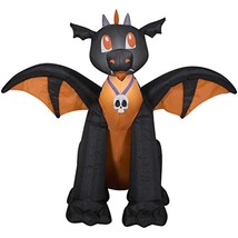 Gemmy 3&#39; Airblown Winged Black/Orange Dragon Halloween Inflatable - $52.87