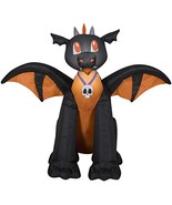 Gemmy 3&#39; Airblown Winged Black/Orange Dragon Halloween Inflatable - $52.87