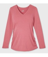 Maternity Long Sleeve V Neck Side Shirred T Shirt Dark Pink M Ingrid &amp; I... - $8.77