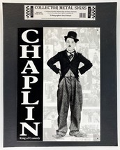 Charlie Chaplin King Of Comedy Lithographed Tin Metal Sign NEW 16” x 11.75” 1999 - £11.89 GBP