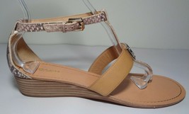 Coach Size 9.5 M INES Snake Print Leather Wedge Heel Sandals New Women&#39;s Shoes - £102.33 GBP