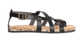 Vegan sandal ankle strap buckle slingback flat backless cushioned sole g... - $57.00