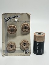 Vintage Exquisit Brand Brown Sewing 4-Button Card Made in Western Germany - $9.48