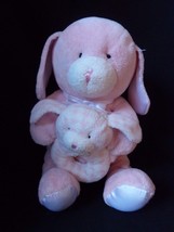 Kids Preferred Pink Bunny and Baby Bunny Rattle Rabbit Plush Stuffed Animal12&quot; - £11.52 GBP