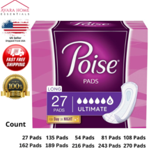 Poise Incontinence Pads For Woman, Ultimate Absorbency Pads Long Length 27 45 56 - £26.76 GBP+