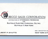 Buffalo Electro Chemical Corporation Vtg Affari Scheda Buffalo Ny BC1 - $18.39