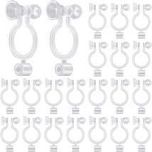 50Pcs Resin Invisible Clip-On Earring Converters Components Clear Plastic Earrin - £9.47 GBP