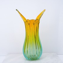 Vintage 1960&#39;s Italian Hand-Blown Barovier Y Toso Fluted Murano Azure Am... - £326.54 GBP