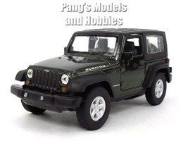 4.25 Inch Jeep Wrangler Rubicon Hard Top 1/32 Scale Diecast Model - Green - £13.47 GBP
