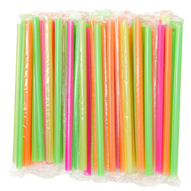 100-Pcs Plastic Disposable Boba Jumbo Straws Individually Wrapped 10 Inches Long - $22.82