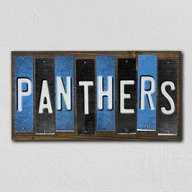 Panthers Team Colors Football Fun Strips Novelty Wood Sign - £43.22 GBP