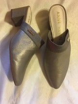 Anne Klein Iflex Therese Metallic Taupe Pointed-toe Clogs Mules Sz 7.5 New - £28.76 GBP