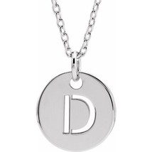 Precious Stars Unisex Sterling Silver Initial D Dangle Disc Necklace - £27.56 GBP