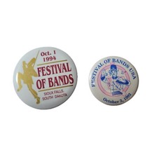 Vtg Buttons October 1992 &amp; 1994 Festival of Bands Sioux Falls South Dakota - £10.35 GBP