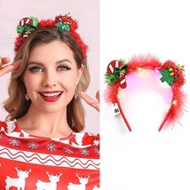 Christmas LED Headbands Colorful Light Up Hair Hoop X Mas Party Holiday ... - £16.21 GBP