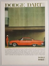 1961 Print Ad Dodge Dart 2-Door Red Car with White Sidewalls Lady in Red - £12.03 GBP