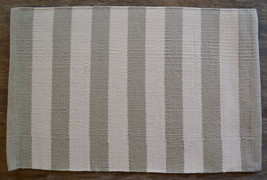 Pine Cone Hill Trimaran Stripe Stone and Ivory Easy Care Placemats, set of 4 - £46.91 GBP