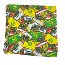 John Deere Fabric Material Heartland Print 2824 Produce Tractor Green Yellow - £11.41 GBP