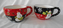 2 Let it Snow ceramic mugs by Ganz  5.5 inch diameter 3.5 inch deep  - £15.98 GBP