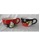 2 Let it Snow ceramic mugs by Ganz  5.5 inch diameter 3.5 inch deep  - £15.83 GBP