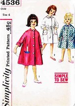 Child&#39;s ROBE Vintage 1960&#39;s Simplicity Pattern 4536 Size 6 UNCUT - $12.00