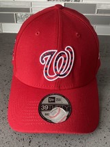 Washington Nationals Red Patriotic New Era 39Thirty Fitted Hat Cap M/L Stretch - £18.88 GBP