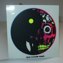 Grateful Dead Vintage Original Decal Zombie Skull Wizard Wear 1989 Black... - £13.45 GBP