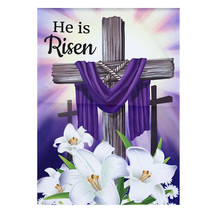 He is Risen Easter Garden Flag - 2 Sided Message, 12.5&quot; x 18&quot; - £14.10 GBP