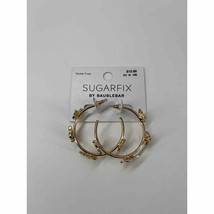 Sugarfix by BaubleBar Crystal Wings Butterfly Hoop Earrings Gold Tone - £7.83 GBP