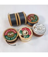 Vintage Coats &amp; Clark Pure Silk Twist Thread Wood Spools Talon buttonhol... - $401.54 MXN