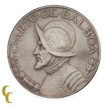 1930 Panama 1/4 Balboa Silver Coin in XF, KM# 11.1 - £28.74 GBP