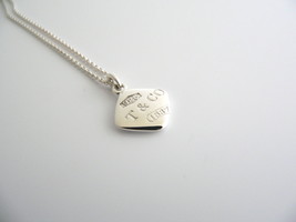 Tiffany &amp; Co Silver 1837 Square Necklace Pendant Charm Chain Gift Love Statement - £199.92 GBP