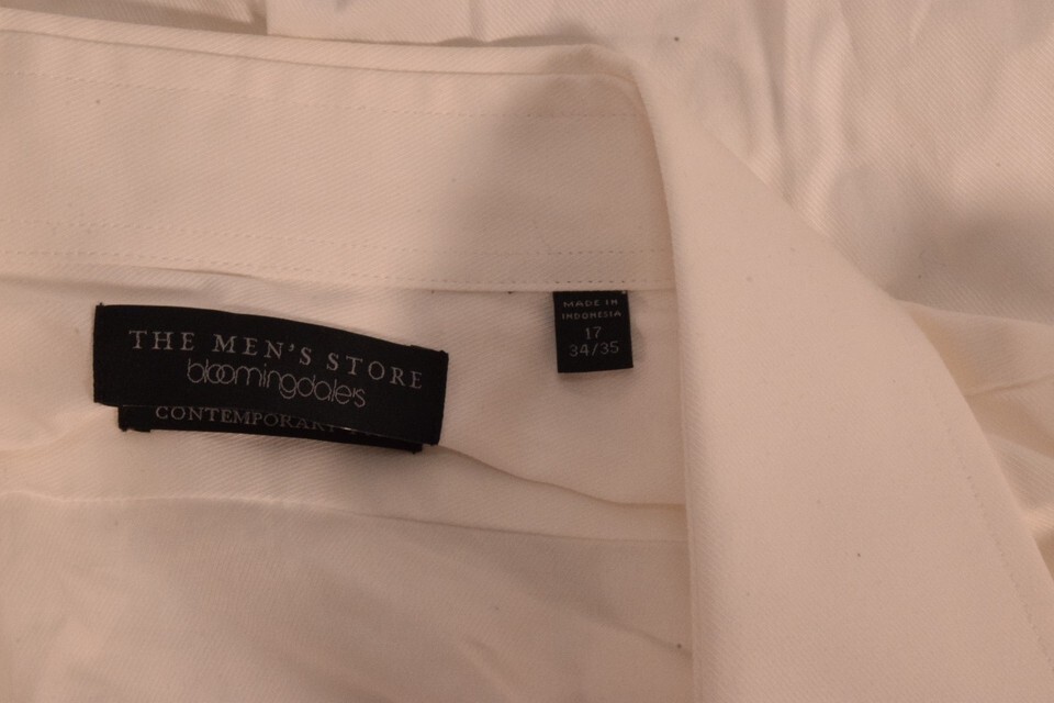 Bloomingdales Mens Contemporary Fit Dress Shirt White 17 34/35 Item image 6