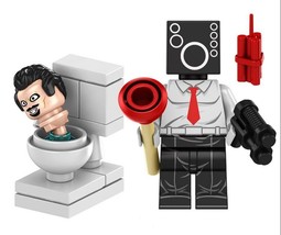 Minifigure Custom Toy Audio Man Skibidi Toilet TV Show Cartoon - £4.21 GBP