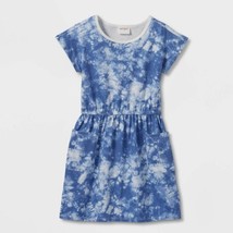 Cat &amp; Jack Girls&#39; Dress Blue White Tie Dye Cotton Dress M 7-8 (P) - £9.56 GBP